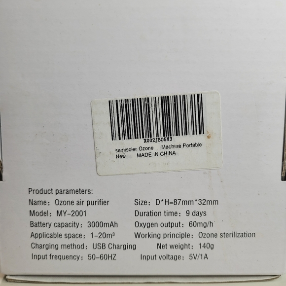 Samisole Portable Air Purifier Ozone Generator Machine NEW in Box - Picture 10 of 12
